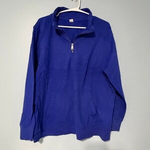 Old Navy Men's XL Royal Blue Quarter Zip Fleece Pullover Sweatshirt 1094